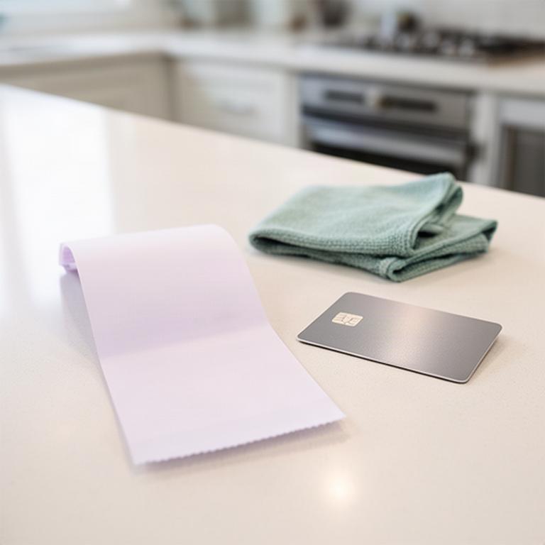 Receipt and payment card resting on a clean counter after a scheduled service